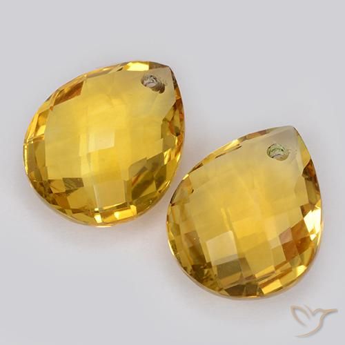 Gemas de Citrino Dorado intenso natural de 7.41 ct, En forma de pera, VVS-VS