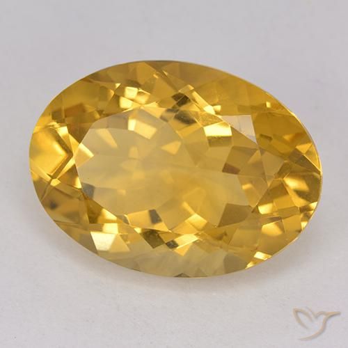 Citrino Dorado natural de 11.68 ct, Ovalada, VVS