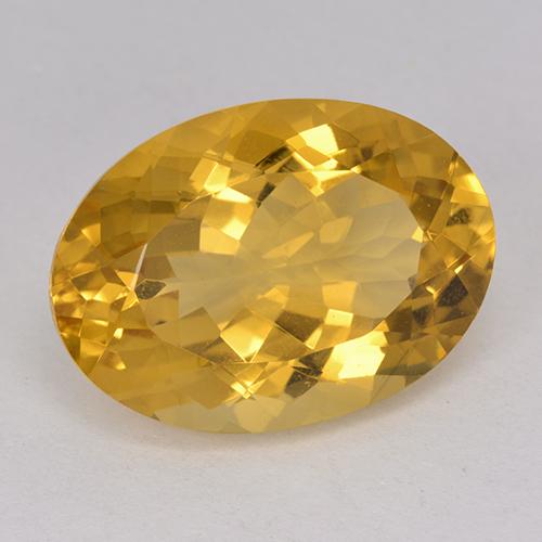 Citrino Naranja dorado intenso natural de 12.25 ct, Ovalada, VVS