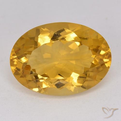 Citrino dorado natural de 11,63 ct, corte óvalo, VVS