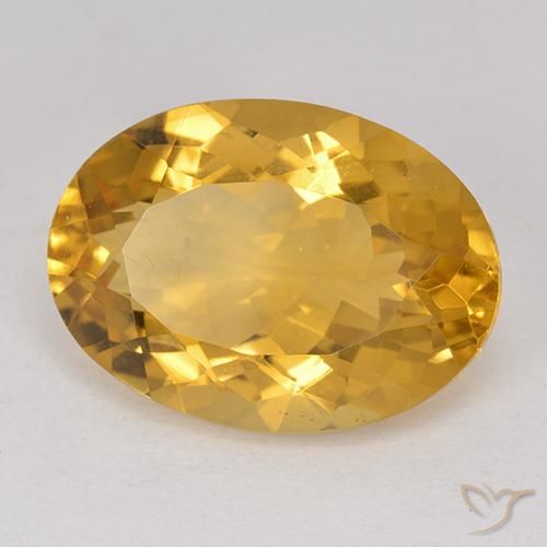 Citrino dorado natural de 11,63 ct, corte óvalo, VVS