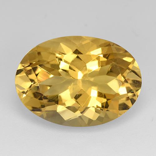 Citrino dorado natural de 11,48 ct, corte óvalo, VVS