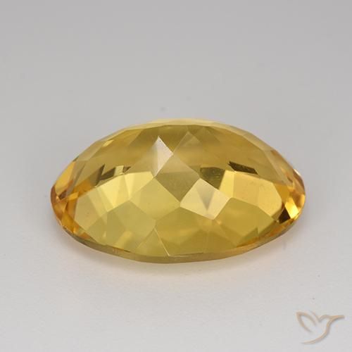 Citrino Dorado medio natural de 11.54 ct, Ovalada, VVS