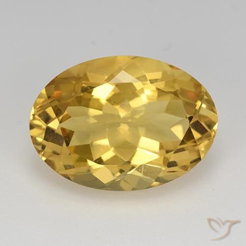 11.80ct Natural Dorado medio Citrino, Ovalada, VVS