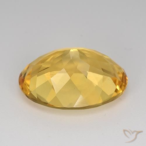 Citrino Dorado medio natural de 11.80 ct, Ovalada, VVS