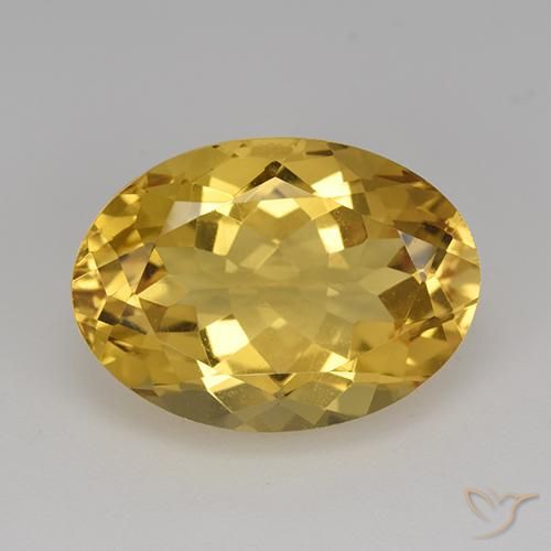 12.34ct Natural Dorado medio Citrino, Ovalada, VVS