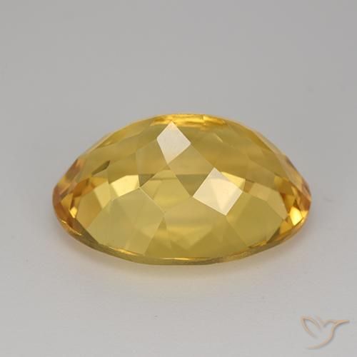 Citrino Dorado medio natural de 12.34 ct, Ovalada, VVS