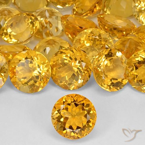 9.59ct Natural Dorado oscuro Citrino, Redondo, VVS-VS