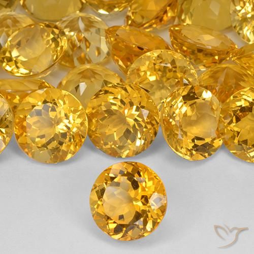 Citrino Dorado oscuro natural de 9.59 ct, Redondo, VVS-VS