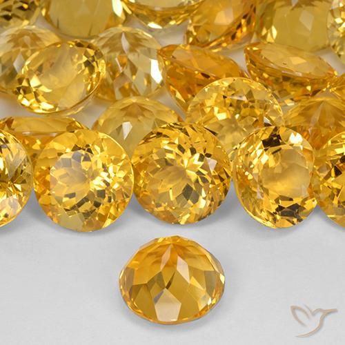 Citrino Dorado oscuro natural de 9.59 ct, Redondo, VVS-VS