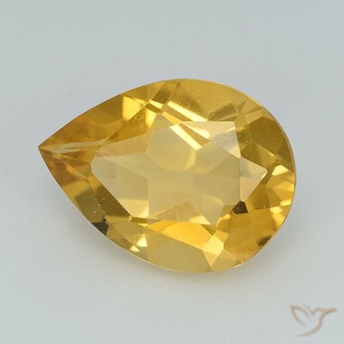 Citrino Dorado natural de 2.23 ct, En forma de pera, VVS-VS