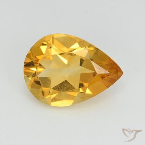 2.18ct Natural Dorado medio Citrino, En forma de pera, VVS-VS
