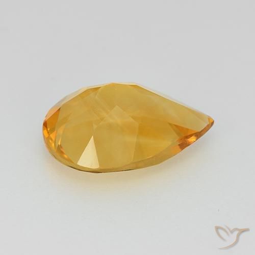Citrino Dorado medio natural de 2.18 ct, En forma de pera, VVS-VS