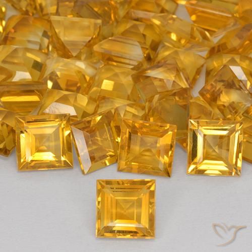 1.57ct Natural Dorado naranja Citrino, Cuadrado, VVS-VS