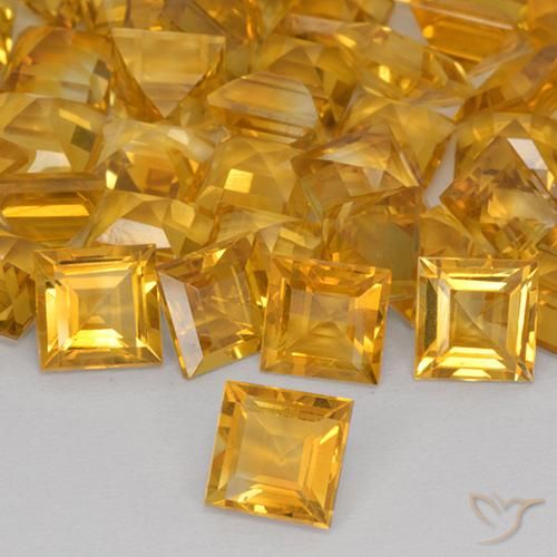 Citrino Dorado naranja natural de 1.57 ct, Cuadrado, VVS-VS