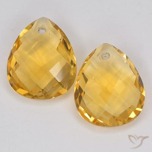 6.88ctw Natural Naranja dorado Citrino, En forma de pera, VVS-VS