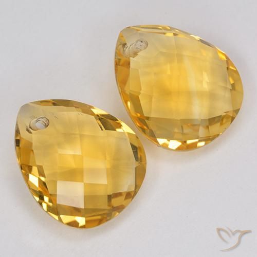 Gemas de Citrino Naranja dorado natural de 6.88 ct, En forma de pera, VVS-VS