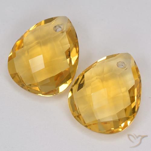 Gemas de Citrino Naranja dorado natural de 6.88 ct, En forma de pera, VVS-VS