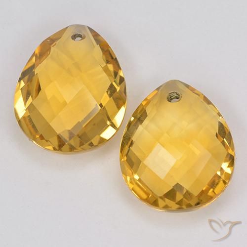 7.60ctw Natural Naranja dorado Citrino, En forma de pera, VVS-VS