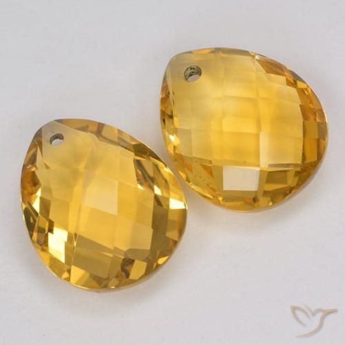 Gemas de Citrino Naranja dorado natural de 7.60 ct, En forma de pera, VVS-VS