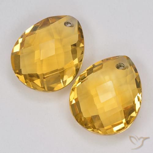 Gemas de Citrino Naranja dorado natural de 7.60 ct, En forma de pera, VVS-VS