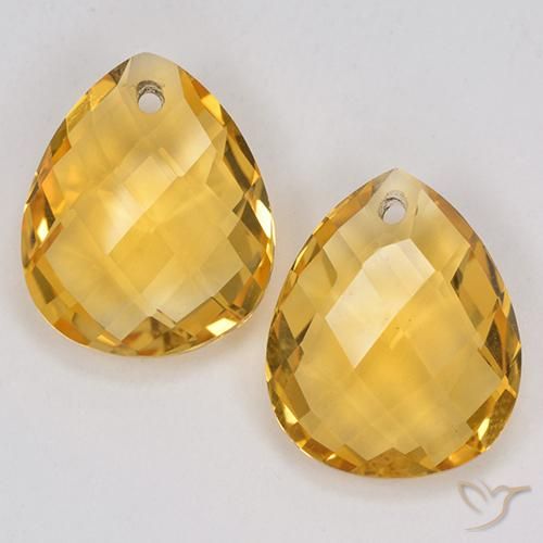 7.00ctw Natural Dorado medio Citrino, En forma de pera, VVS-VS