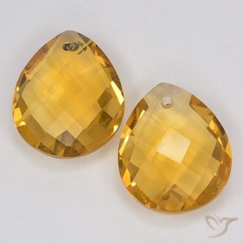 6.77ctw Natural Naranja dorado intenso Citrino, En forma de pera, VVS-VS