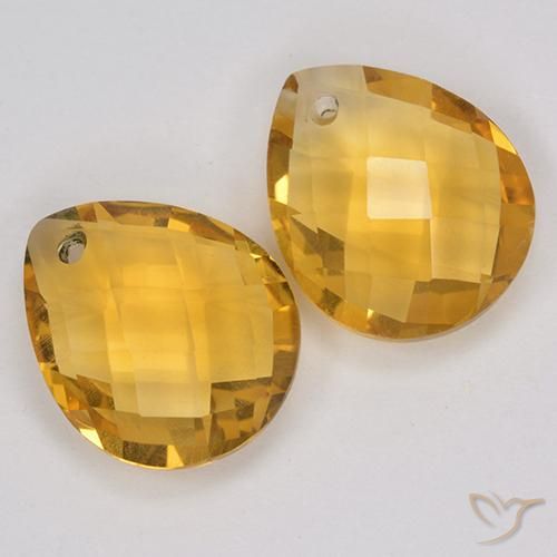 Gemas de Citrino Naranja dorado intenso natural de 6.77 ct, En forma de pera, VVS-VS