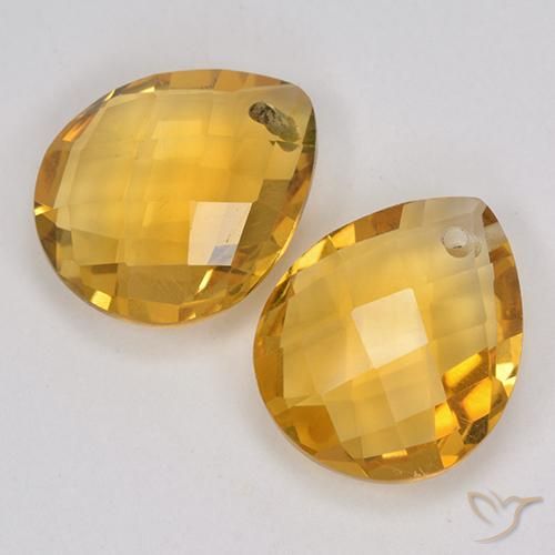 Gemas de Citrino Naranja dorado intenso natural de 6.77 ct, En forma de pera, VVS-VS