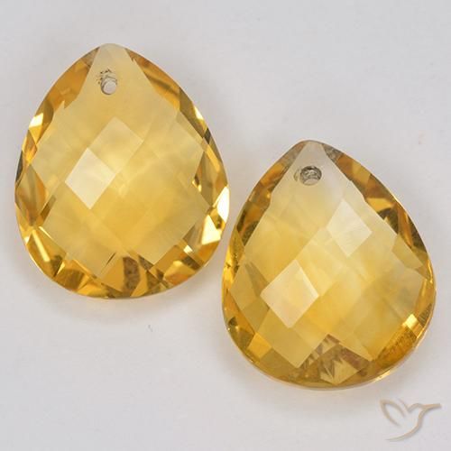 7.06ctw Natural Naranja dorado intenso Citrino, En forma de pera, VVS-VS