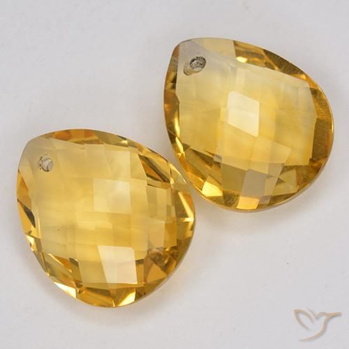 Gemas de Citrino Naranja dorado intenso natural de 7.06 ct, En forma de pera, VVS-VS