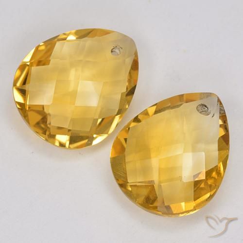 Gemas de Citrino Naranja dorado intenso natural de 7.06 ct, En forma de pera, VVS-VS