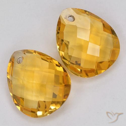 Gemas de Citrino Naranja dorado intenso natural de 6.64 ct, En forma de pera, VVS-VS