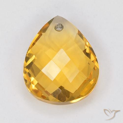 3.83ct Natural Naranja dorado Citrino, En forma de pera, VVS-VS