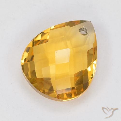 Citrino Naranja dorado natural de 3.83 ct, En forma de pera, VVS-VS