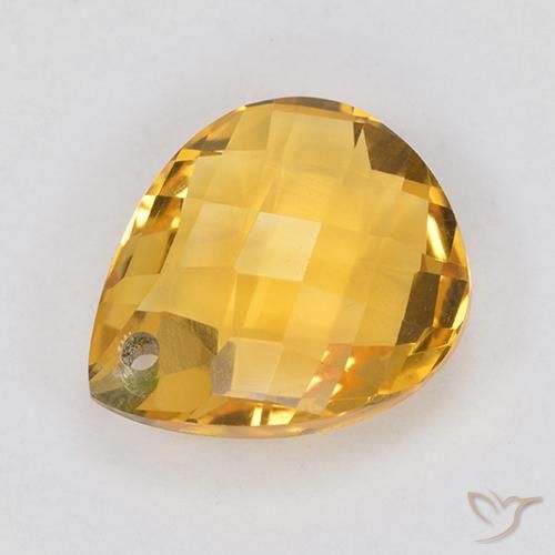 Citrino Naranja dorado natural de 3.83 ct, En forma de pera, VVS-VS