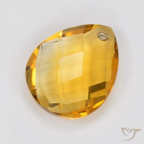 Citrino Dorado naranja intenso natural de 3.79 ct, En forma de pera, VVS-VS