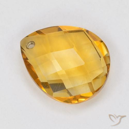 Citrino Dorado naranja intenso natural de 3.79 ct, En forma de pera, VVS-VS