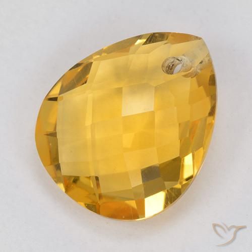 Citrino Dorado naranja intenso natural de 3.66 ct, En forma de pera, VVS-VS