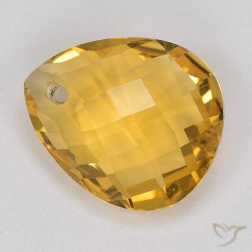 Citrino Dorado naranja intenso natural de 3.66 ct, En forma de pera, VVS-VS