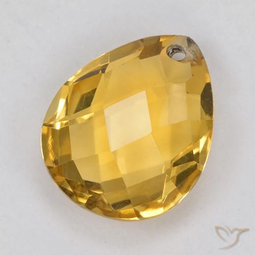Citrino Naranja dorado natural de 3.71 ct, En forma de pera, VVS-VS