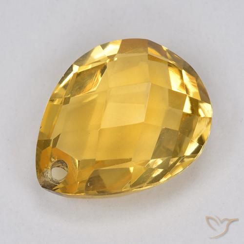 Citrino Naranja dorado natural de 3.71 ct, En forma de pera, VVS-VS