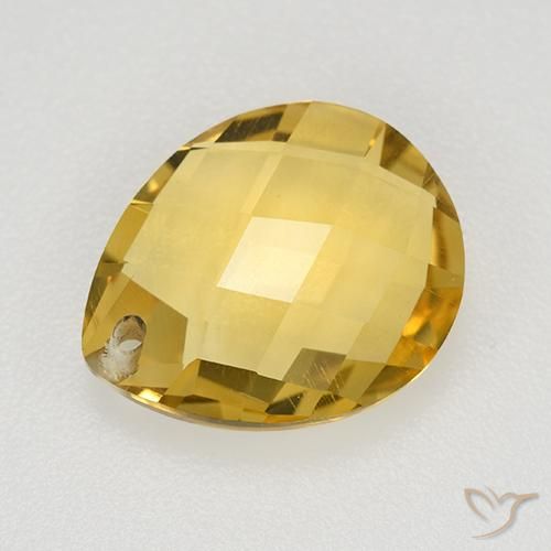 3.65ct Natural Dorado medio Citrino, En forma de pera, VVS-VS