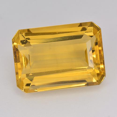 Citrino dorado natural de 15,40 ct, corte esmeralda, VVS-VS
