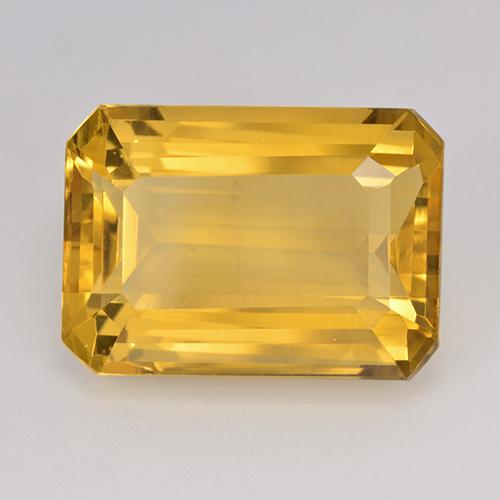 Citrino dorado natural de 15,40 ct, corte esmeralda, VVS-VS