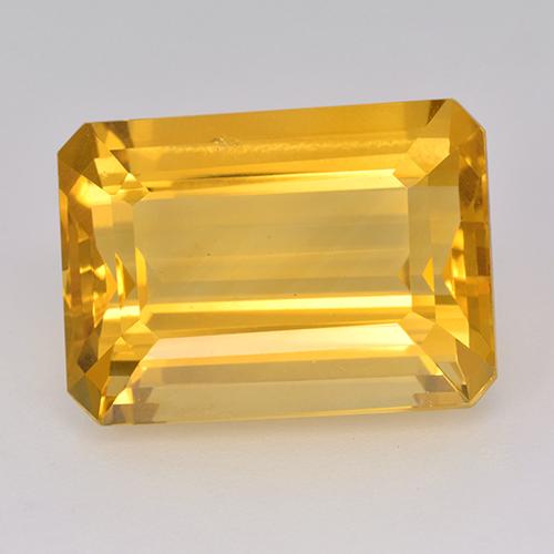 Citrino Dorado medio natural de 15.54 ct, corte esmeralda, VS