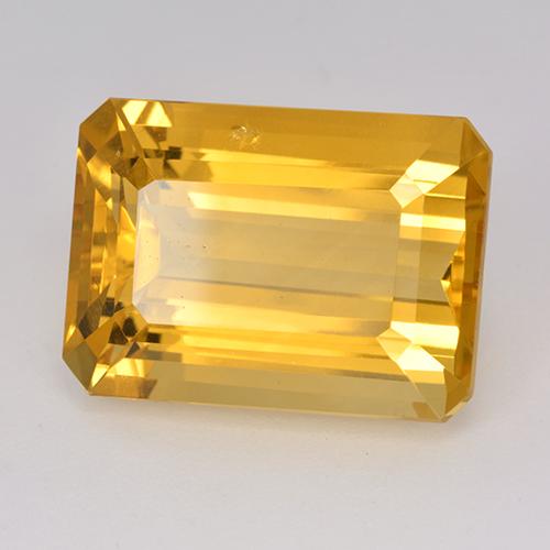 Citrino Dorado medio natural de 15.54 ct, corte esmeralda, VS