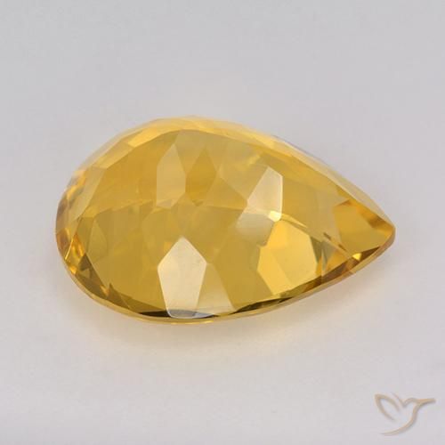 Citrino Dorado natural de 8.34 ct, En forma de pera, VVS-VS
