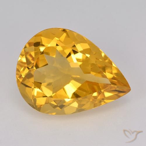 7.63ct Natural Naranja dorado intenso Citrino, En forma de pera, VVS-VS