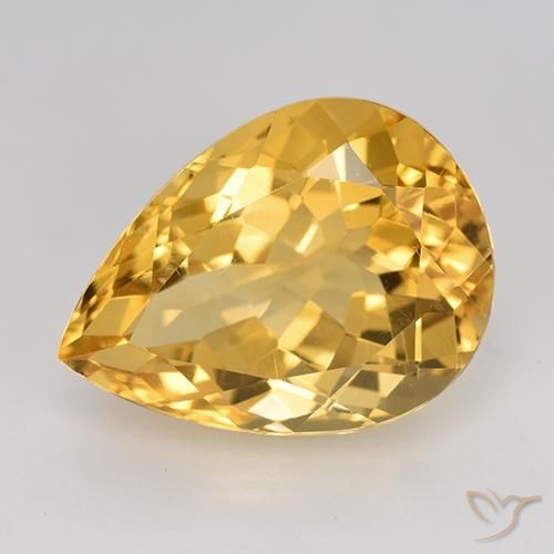 8.81ct Natural Dorado medio Citrino, En forma de pera, VVS-VS